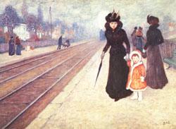 Georges D Espagnat The Suburban Railroad Station France oil painting art
